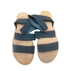 Soda Womens Black Elastic Strap Sandals